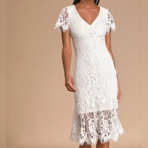 Ivory Lace Bound To In Love Dress by Lulu Size M Wedding  Mermaid Style